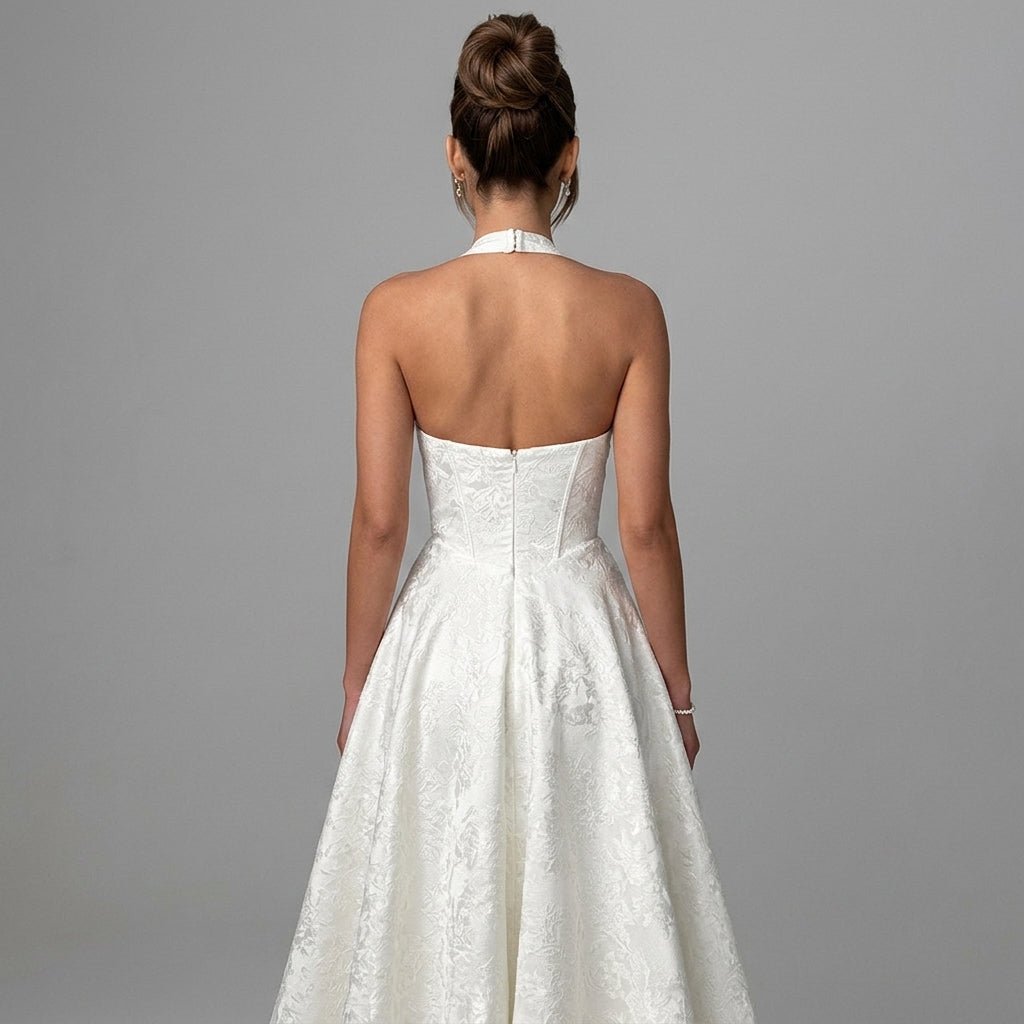Ismerie Midi Dress | Floral Jacquard Corset