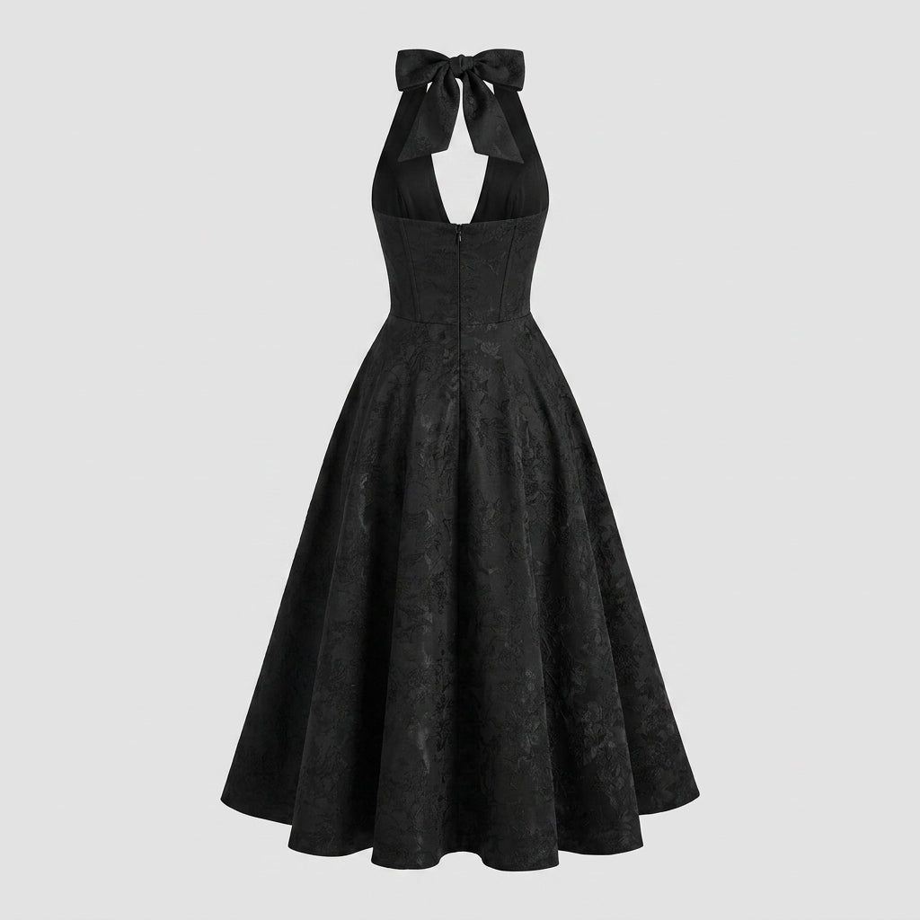 Ismerie Midi Dress | Floral Jacquard Corset