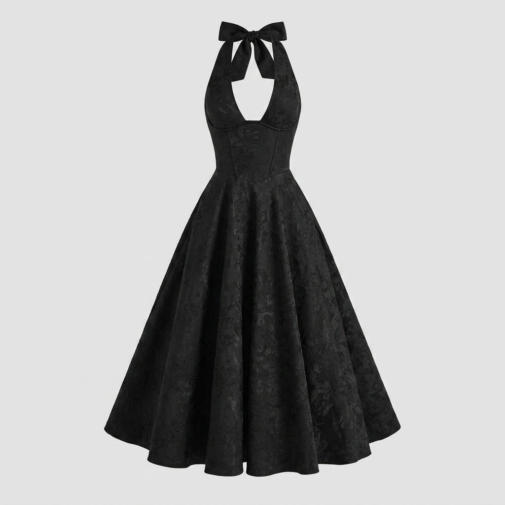 Ismerie Midi Dress | Floral Jacquard Corset