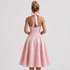 Ismerie Midi Dress | Floral Jacquard Corset