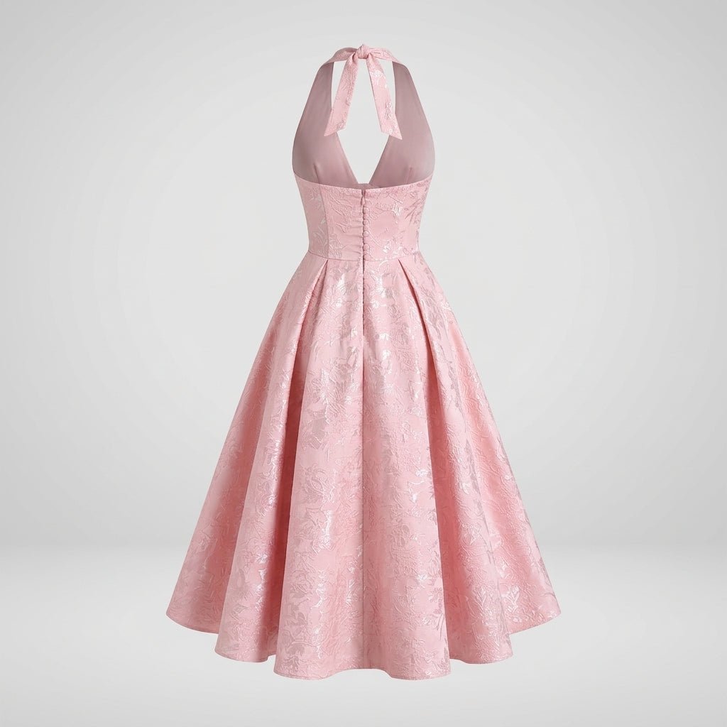 Ismerie Midi Dress | Floral Jacquard Corset