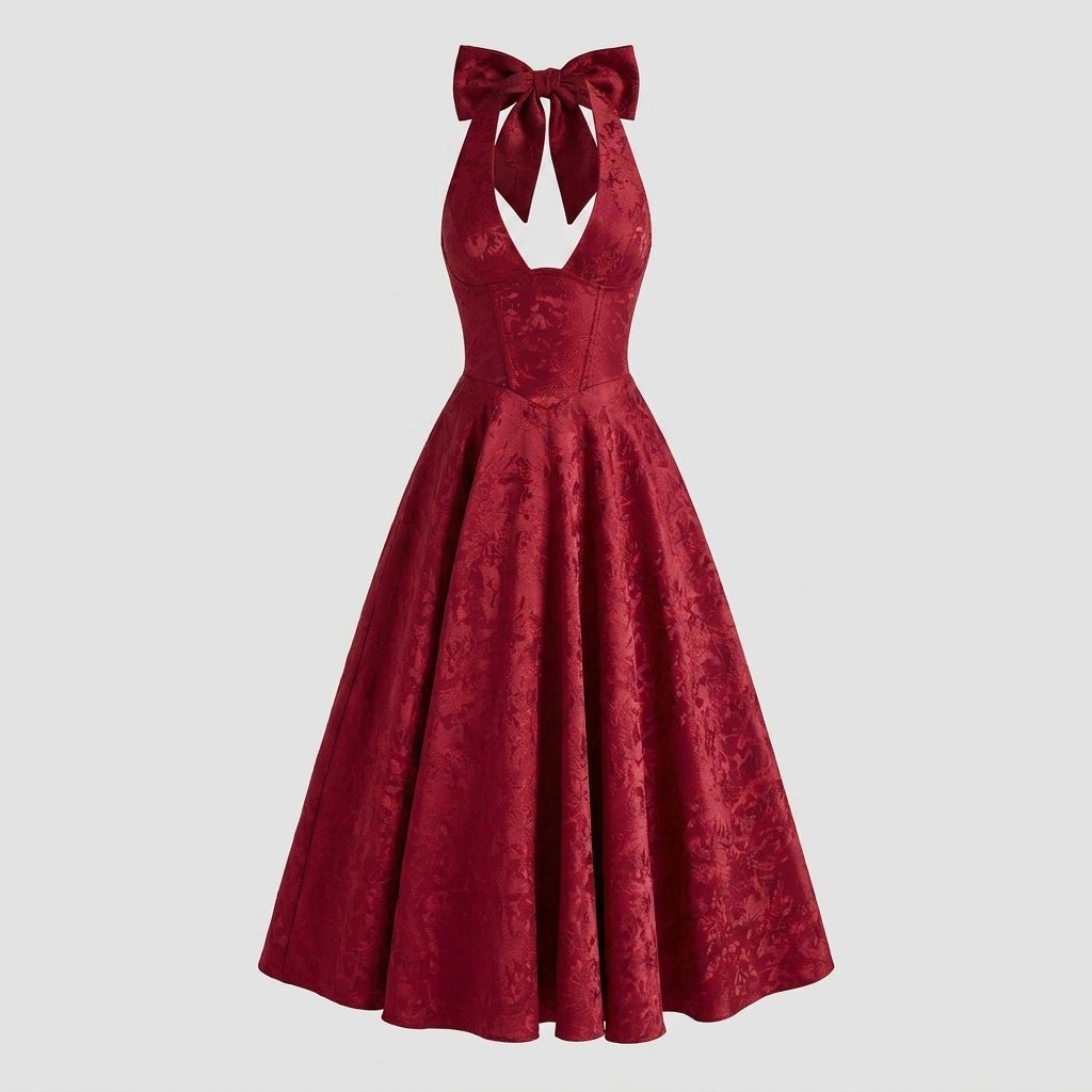 Ismerie Midi Dress | Floral Jacquard Corset
