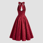 Ismerie Midi Dress | Floral Jacquard Corset