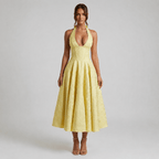 Ismerie Midi Dress | Floral Jacquard Corset